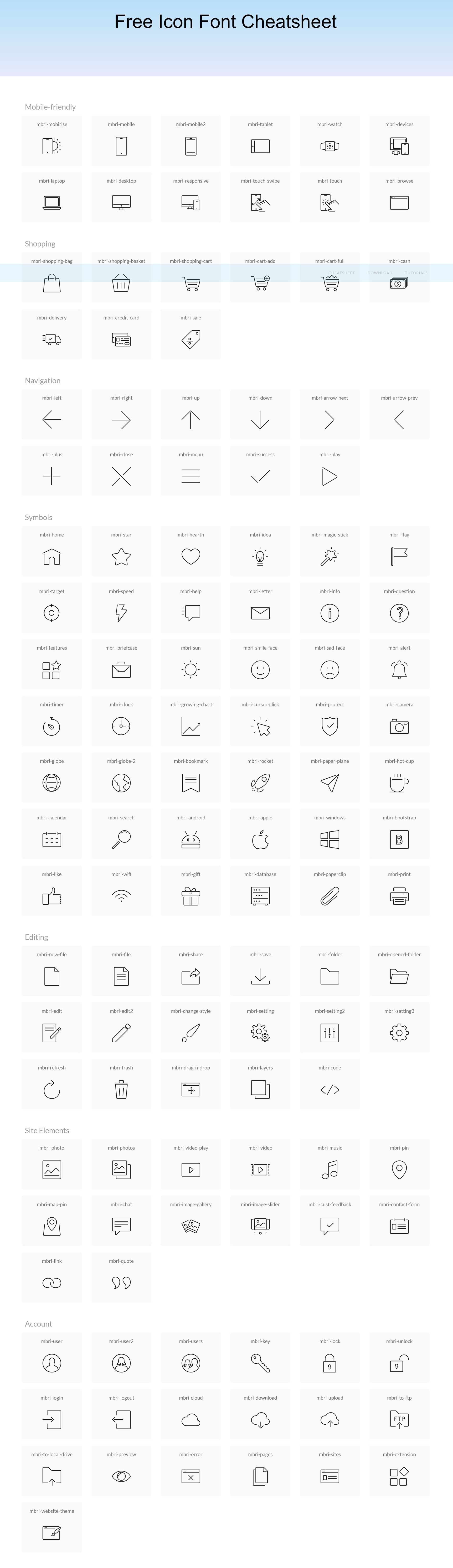 Mobile Symbol Fonts